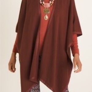 Chico's Rich Brown Ariana Women's Poncho L/XL